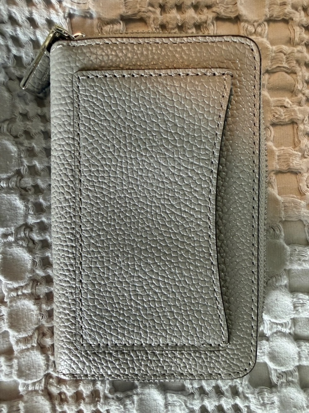 Michael Kors Silver Pebbled Leather Zip Wallet - Picture 4 of 5